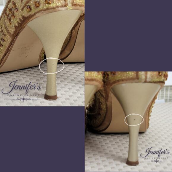 Nine West Casanova Brocade Beaded Pointed Toe Heels Size 6.5 - Picture 14 of 16